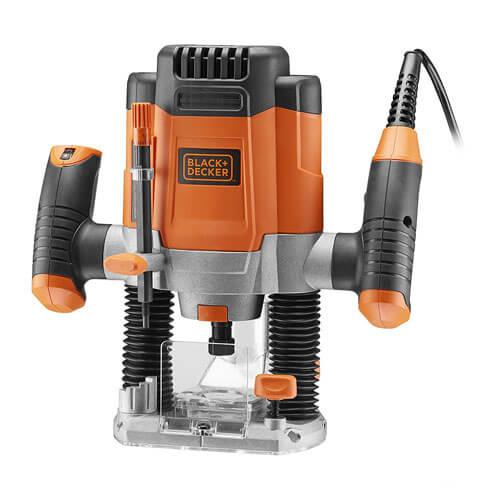 Фрезер BLACK+DECKER KW1200EKA потужність 1200 Вт частота обертання 8000-28000 об/хв максимальний діаметр фрези 30 мм