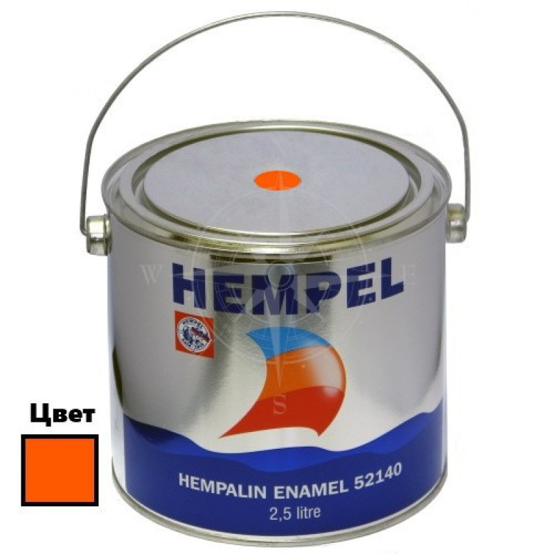Фарба HEMPALIN ENAMEL оранжева Orange 2.5 л алкідна атмосферостійка глянцева для суден Данія