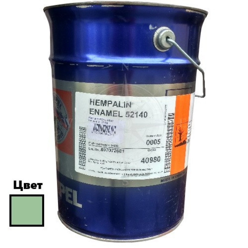 Фарба HEMPALIN ENAMEL 5 л світло-зелена Green алкідна атмосферостійка для човнів та катерів Данія