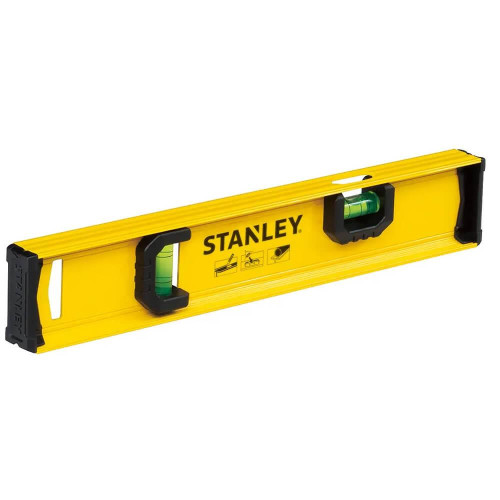Рівень STANLEY BASIC I-BEAM 300 мм алюмінієвий дві капсули похибка +/- 2.0 мм/м