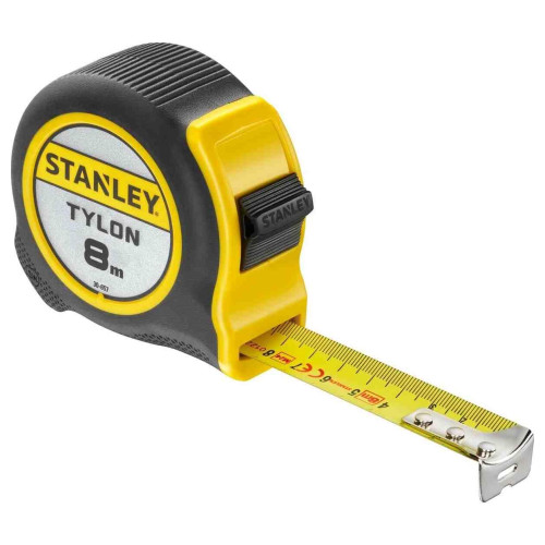 Рулетка вимірювальна STANLEY 0-30-657 Tylon 8 м ширина 25 мм клас точності II ергономічний корпус