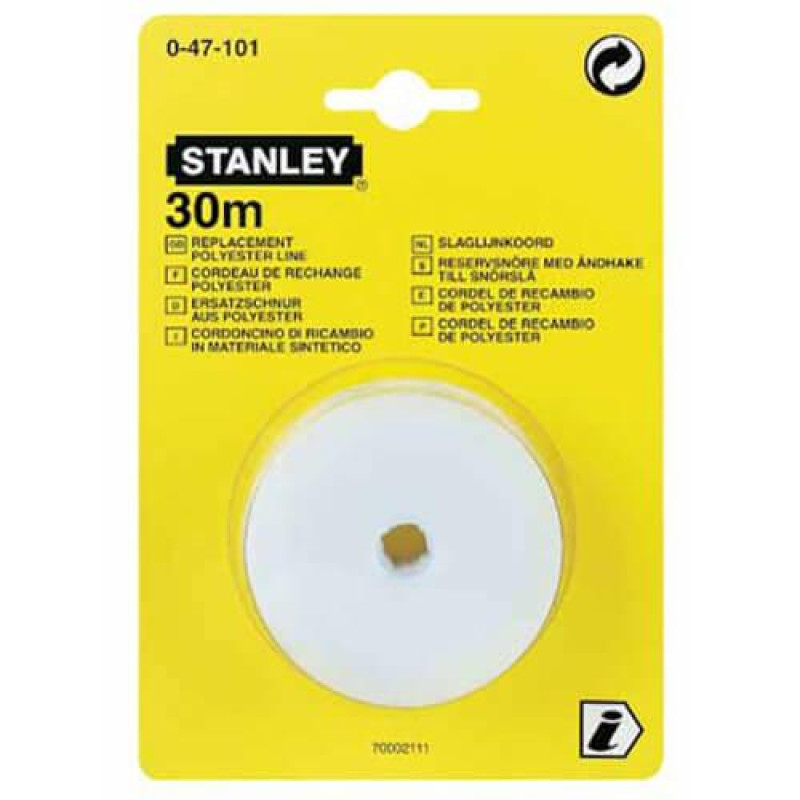 Шнур розмічальний STANLEY 0-47-101 30 м виткий бавовняний 1 мм в упаковці новий