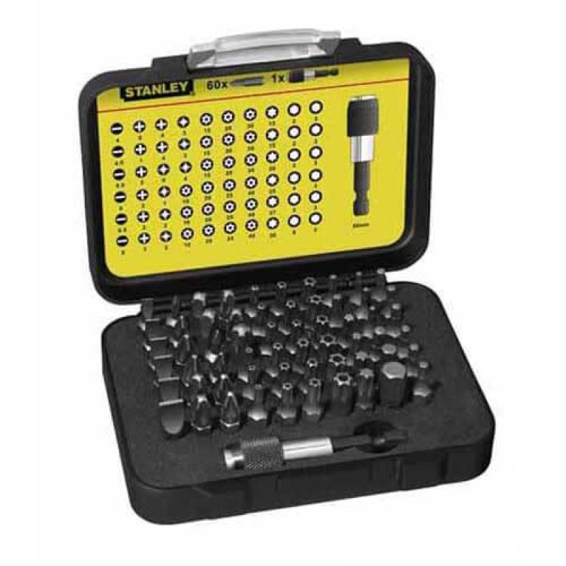 Набір біт STANLEY 1-13-902 60 шт Torx Philips Pozidriv довжина 25 мм з магнітним утримувачем