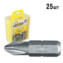 Біта STANLEY 1-68-942 1/4 під шліц Ph1 25 мм для професійного використання висока міцність та зносостійкість Біта STANLEY 1-68-942 1/4 під шліц Ph1 25 мм для професійного використання висока міцність та зносостійкість