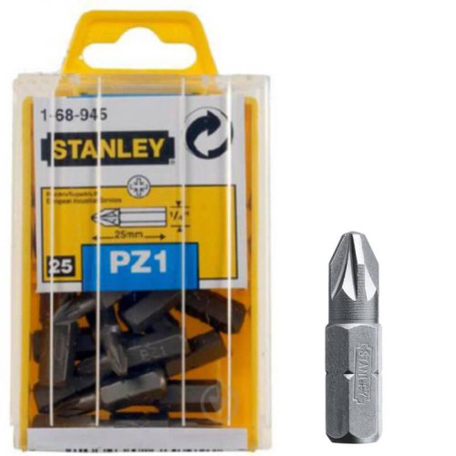 Біта STANLEY 1-68-945 Pz1 25 мм шестигранний хвостовик для професійного використання упаковка 25 штук
