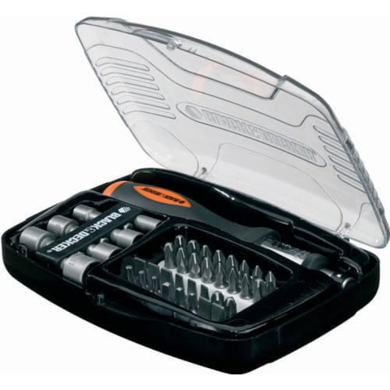 Набір біт BLACK+DECKER A7062 40 шт реверсивна викрутка довжина 25 мм пластиковий футляр
