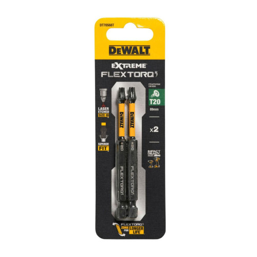Набір біт DeWALT DT70568T Torx T20 89 мм 2 штуки в упаковці блистер