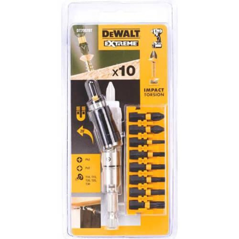 Набір біт DeWALT DT70578T Torx Phillips Pozidriv довжина 25 мм кількість 10 шт магнітний тримач