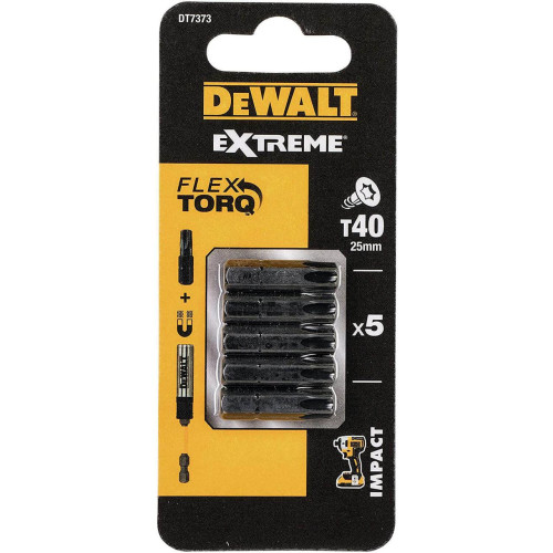 Набір біт DeWALT DT7373 Torx T40 довжина 25 мм кількість 5 шт. блистерна упаковка