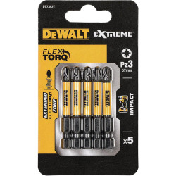 Набір біт DeWALT DT7392T Pozidriv Pz3 довжина 57 мм кількість 5 шт. блистер Набір біт DeWALT DT7392T Pozidriv Pz3 довжина 57 мм кількість 5 шт. блистер
