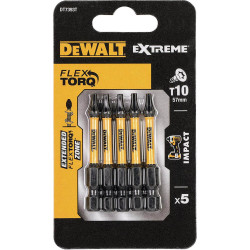 Біти DeWALT DT7393T тип Torx 57 мм 5 штук для монтажних робіт з блистерною упаковкою Біти DeWALT DT7393T тип Torx 57 мм 5 штук для монтажних робіт з блистерною упаковкою