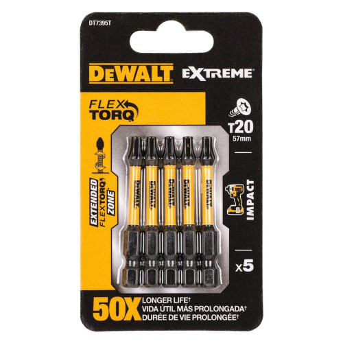 Набір біт DeWALT DT7395T Torx T20 57 мм 5 шт. блистер