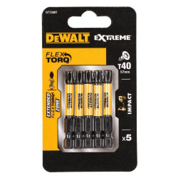 Набір біт DeWALT DT7399T Torx T40 довжина 57 мм 5 штук технологія EXTREME FLEXTORQ для надійності
