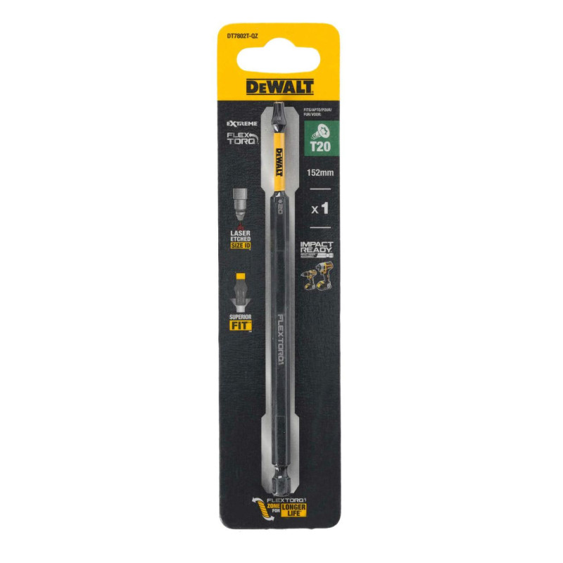 Біта DeWALT DT7802T TORX T20 длина 152 мм висока прочность упаковка блистер