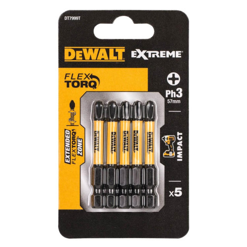 Біта DeWALT DT7999T Phillips Ph3 57 мм 5 шт висока якість ergonomічний дизайн