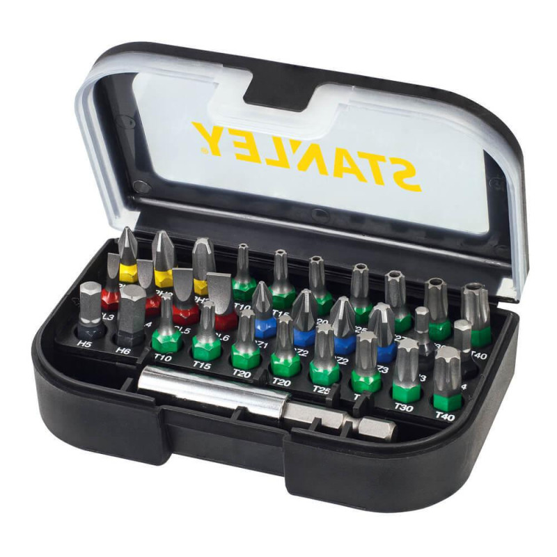 Набір біт STANLEY STA60490 31 шт Pozidriv Philips Torx довжина 60 мм пластиковий кейс