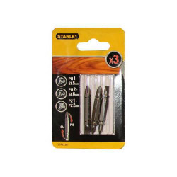 Набір біт STANLEY STA61381 48 мм Philips Pozidriv Slotted 3 шт дві робочі сторони для підвищення ефективності Набір біт STANLEY STA61381 48 мм Philips Pozidriv Slotted 3 шт дві робочі сторони для підвищення ефективності
