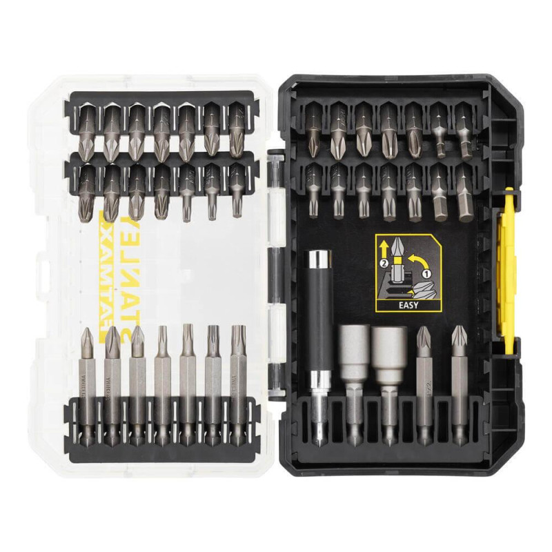 Набір біт STANLEY STA88560 40 шт тип шлица Phillips Pozidriv Torx довжина 25-50 мм для універсального використання
