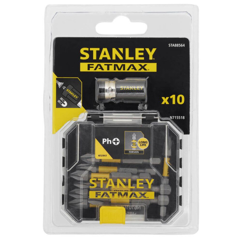 Набір біт STANLEY STA88564 Ph1 Ph2 Ph3 50 мм 10 шт для універсального використання