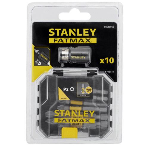 Набір біт STANLEY STA88565 10 шт тип шліца Pz1 Pz2 Pz3 довжина 50 мм універсальність та надійність