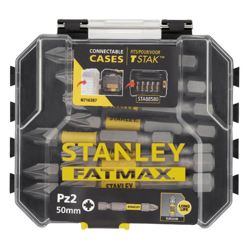 Набір біт STANLEY STA88572 Pz2 50 мм 10 шт. кейс для зберігання TORSION