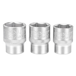 Набір торцевих головок STANLEY FMMT17095-0 1/2 Maxi Drive 3 шт 21 22 24 мм хромованадієва сталь нове Набір торцевих головок STANLEY FMMT17095-0 1/2 Maxi Drive 3 шт 21 22 24 мм хромованадієва сталь нове