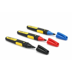 Набор маркерів STANLEY FatMax® 0-47-315 3 шт чорний червоний синій стійке чорнило плоский наконечник Набор маркерів STANLEY FatMax® 0-47-315 3 шт чорний червоний синій стійке чорнило плоский наконечник