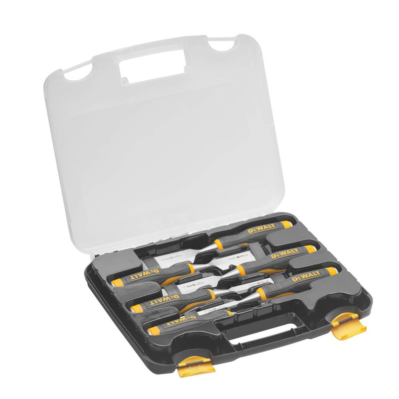 Набір стамесок DeWALT DWHT16852-9 6 шт. з високовуглецевої сталі довжина жала 150 мм рукоятка з м’якими вставками
