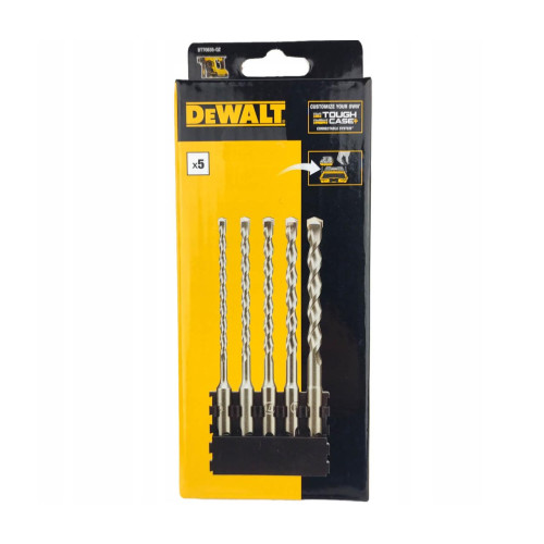 Касета з бурами DeWALT DT70835 SDS Plus 5 бурів діаметром 5.5-10 мм загальна довжина 160 мм упаковка Tough Case