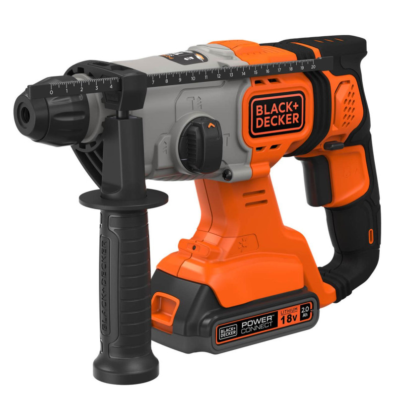 Перфоратор акумуляторний BLACK+DECKER BCD900D1S 18 В 2.0 Аг 1.2 Дж 6650 уд/хв легкий з антивібраційною системою