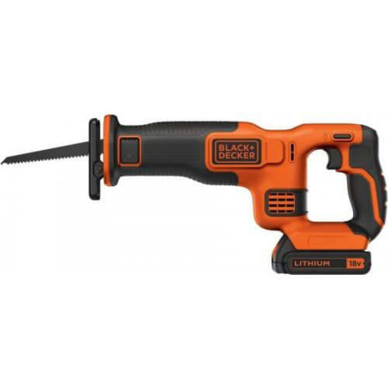 Пила шабельна BLACK+DECKER BDCR18 Li-Ion 18В частота ходів 0-3000 ход/хв вага 1.5 кг
