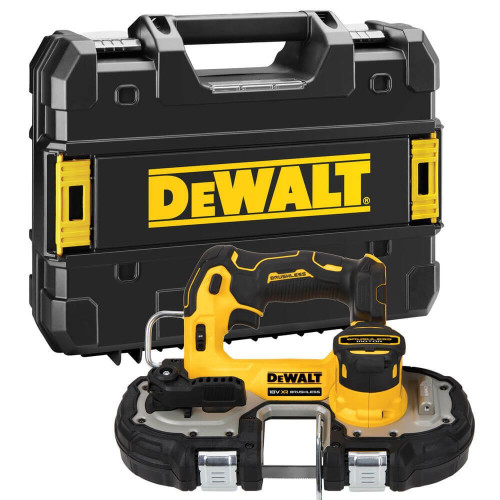 Пила стрічкова акумуляторна DeWALT DCS377NT 18 В безщітковий двигун вага 3 кг швидкість полотна 116 м/хв