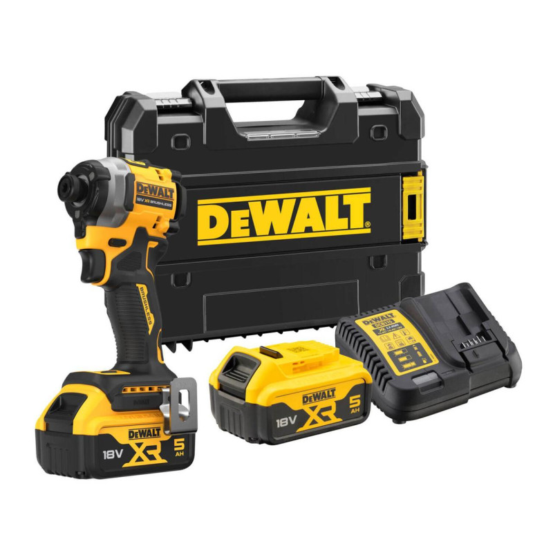 Шурупокрут ударний DeWALT DCF850P2T безщітковий 206 Нм 3 швидкості акумулятор 18 В 5 Аг вага 0.95 кг