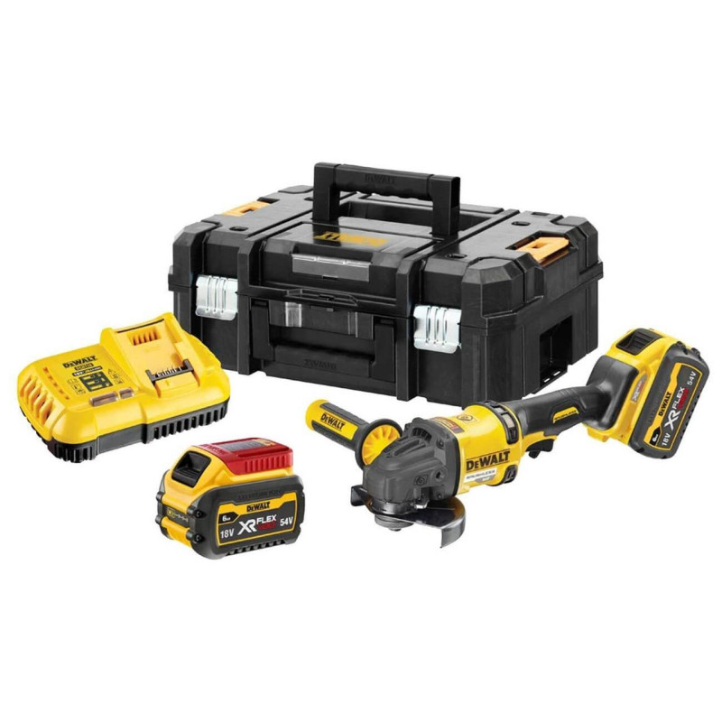 Шліфмашина кутова DeWALT DCG418T2 безщіткова Li-Ion 54 B 2 Аг 9000 об/хв діаметр диска 125 мм