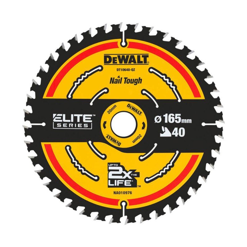 Пиляльний диск DeWALT DT10640 диаметр 165 мм 40 зубьев угол заточки 18 градусов толщиной 0.99 мм