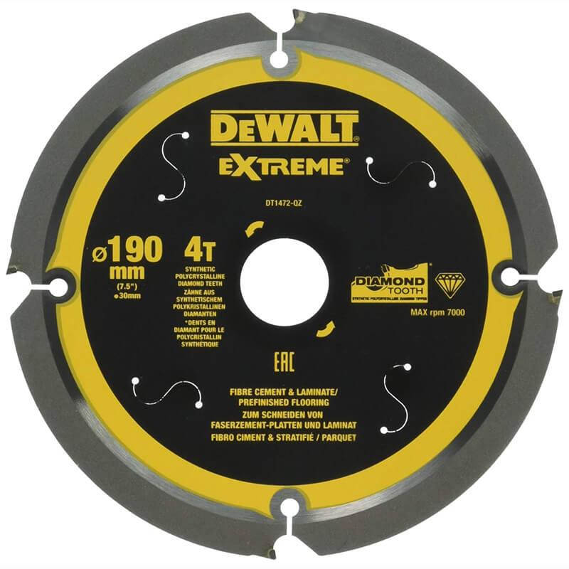 Диск пилковій універсальний DeWALT DT1472 190 мм 4 зуба угол заточки 12 градусів максимальні оберти 7000 об/мин