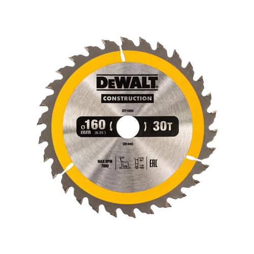 Пиляльний диск DeWALT DT1932 160 мм 30 зубів ATB для деревини максимальні обороти 7000 об/хв