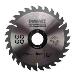 Диск пилковий DeWALT DT1937 165 мм 30 зубів 10 градусів 7000 об/хв для деревини Диск пилковий DeWALT DT1937 165 мм 30 зубів 10 градусів 7000 об/хв для деревини