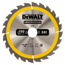Пильний диск DeWALT DT1944 190 мм кут заточування 16 град максимальні оберти 7000 об/хв для деревини