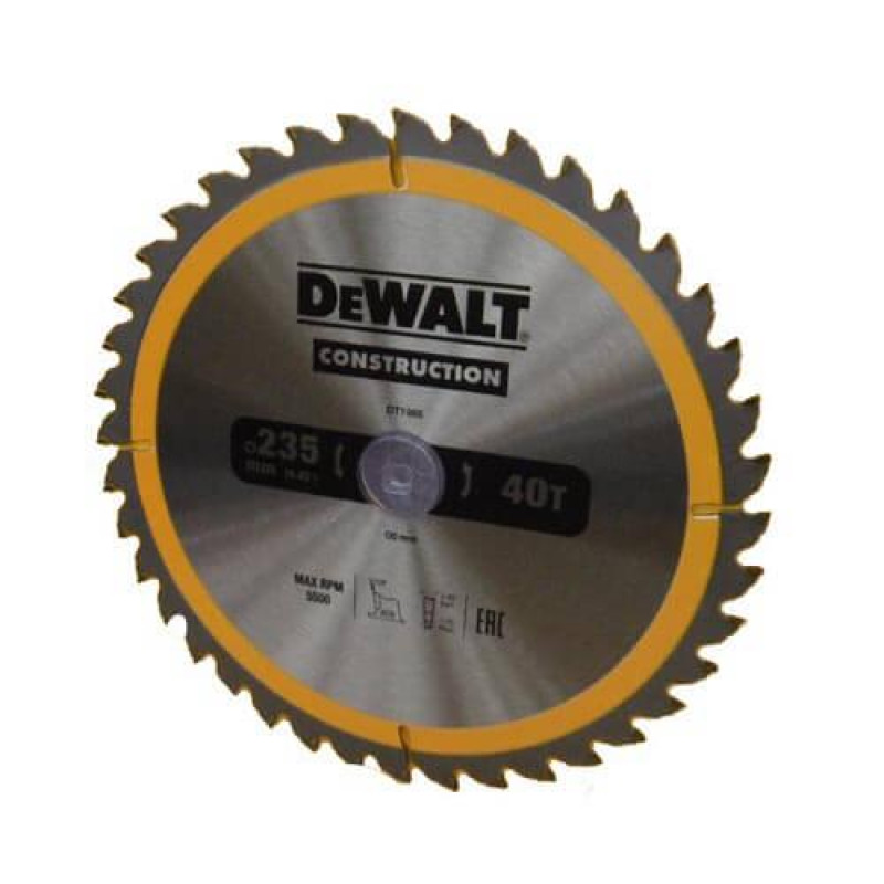 Пиляльний диск DeWALT DT1955 235 мм 40 зубів для деревини швидке розпилювання міцність та надійність