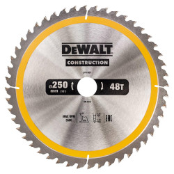Диск пильний DeWALT DT1957 250 мм 48 зубів Nail Tough максимальні оберти 6000 об/хв ширина пропила 3 мм Диск пильний DeWALT DT1957 250 мм 48 зубів Nail Tough максимальні оберти 6000 об/хв ширина пропила 3 мм