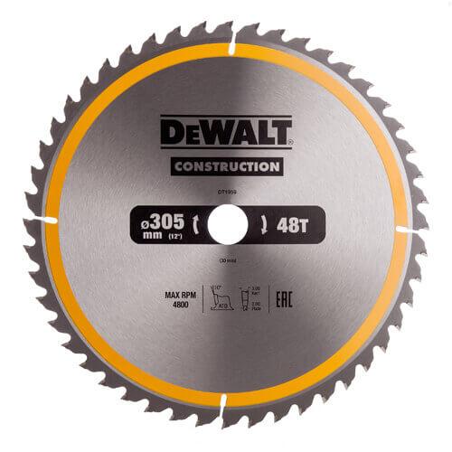 Диск пильний DeWALT DT1959 305 мм 48 зубьев 10 градусов 3 мм ширина пропила