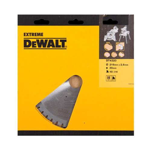 Пиляльний диск DeWALT DT4320 216 мм 48 зубів товщина 1.8 мм високоякісний карбідний сплав C4 антивібраційні елементи