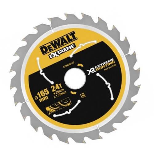 Диск пилковий DeWALT DT99560 EXTREME RUNTIME діаметр 165 мм кількість зубів 24 ширина пропила 1.76 мм