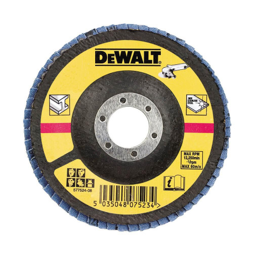 Круг шліфувальний пелюстковий DeWALT DT3310 діаметр 125 мм зерно 60 для обробки чорного металу та зварювальних швів