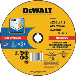 Круг відрізний DeWALT DT43909 230 мм T41 для нержавіючої сталі та металу товщина 1.9 мм Круг відрізний DeWALT DT43909 230 мм T41 для нержавіючої сталі та металу товщина 1.9 мм