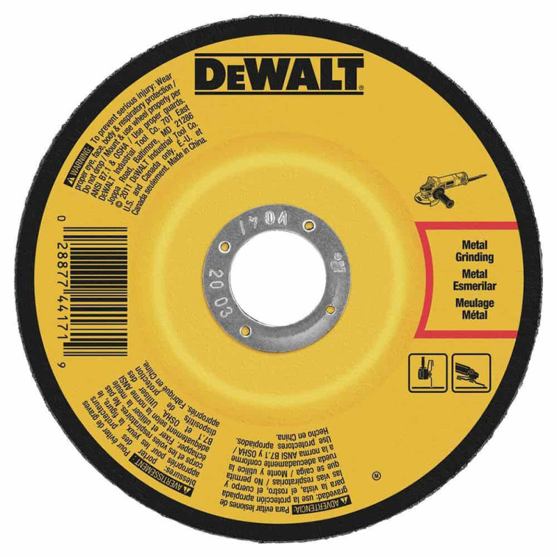 Круг шліфувальний DeWALT DW4549AIA 230 мм товщина 6.0 мм профіль T27 для обробки чорного та кольорового металу