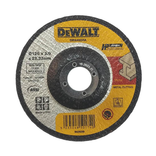 Круг відрізний DeWALT DWA4522IA 125х3 мм HIGH PERFORMANCE для чорного та кольорового металу 22.23 мм