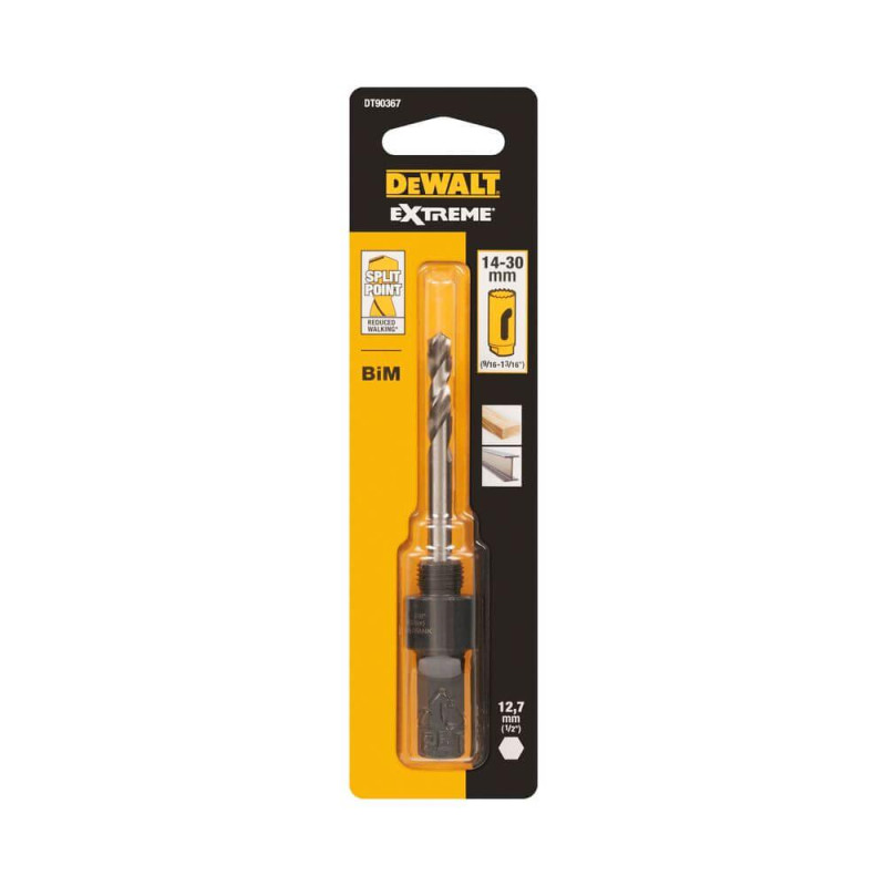 Тримач коронок DeWALT DT90367 швидкозатискний 14-30 мм хвостовик 13 мм центрируюче свердло 6.3 мм