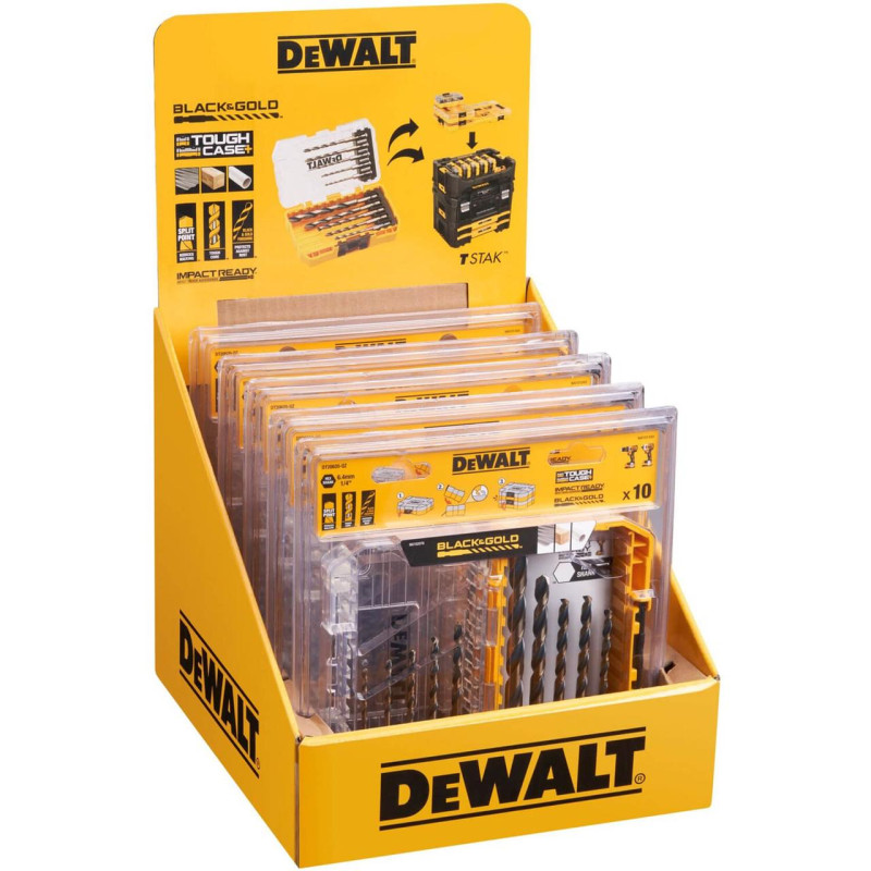 Набір свердел по металу DeWALT DT20620 HSS-G 10 шт для металу до 900 Н/мм² в металевому боксі